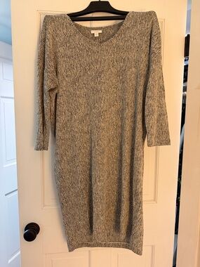 J. Jill Gray Marled Knit Sweater Dress